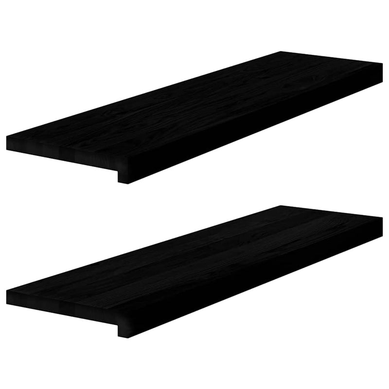 Afbeelding laden in galerijviewer, Vidaxl vensterbanken 2 st 90x25x2 cm massief eikenhout donkerbruin
