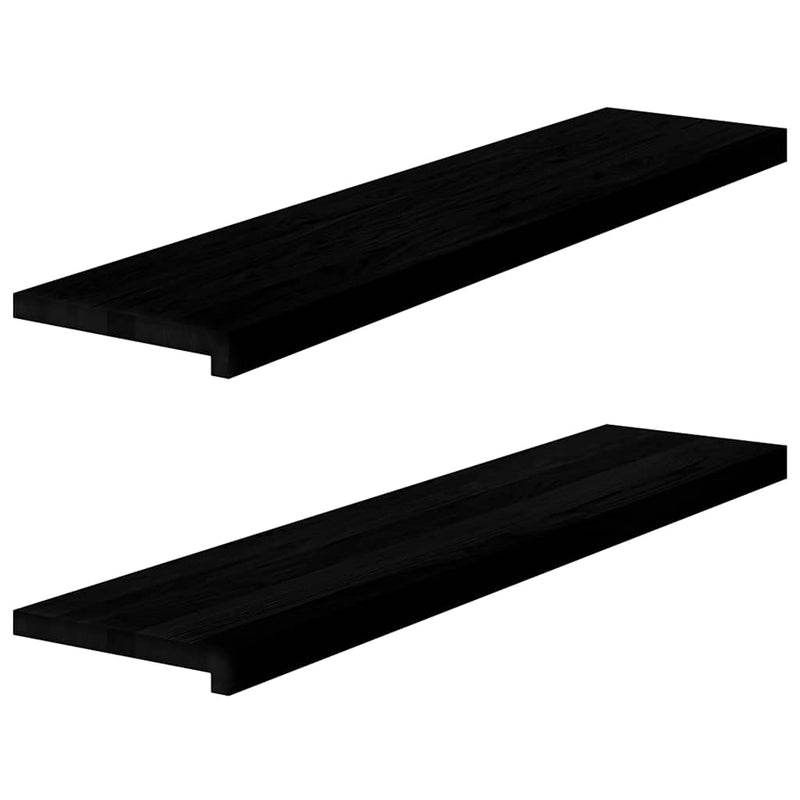 Afbeelding laden in galerijviewer, Vidaxl vensterbanken 2 st 110x30x2 cm massief eikenhout bruin-zwart
