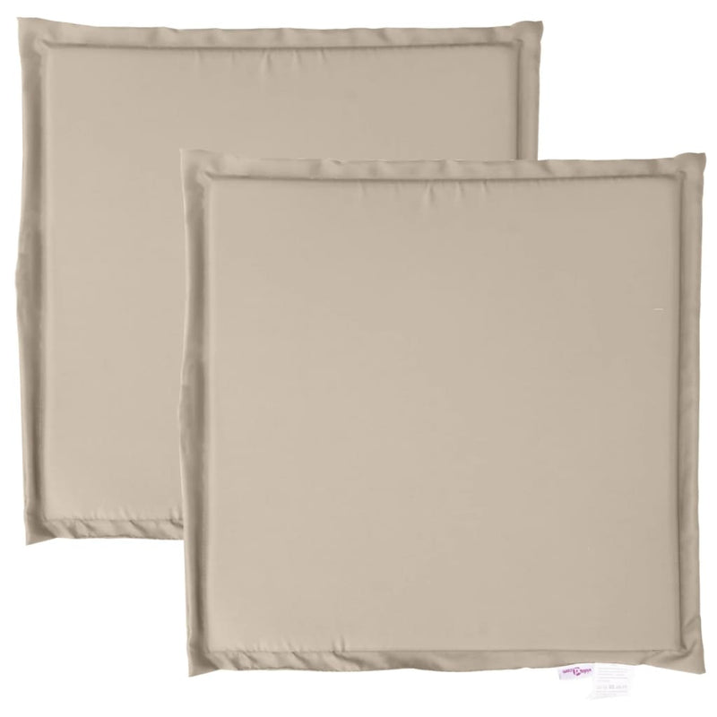 Afbeelding laden in galerijviewer, Vidaxl tuinzitkussens 2 st vierkant 45x45x2 cm taupe
