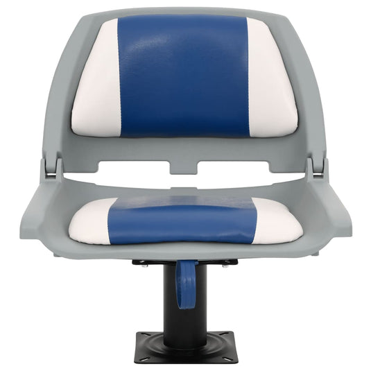 VidaXL 2-delige Bootstoelenset inklapbaar 48x51x41 cm blauw en wit