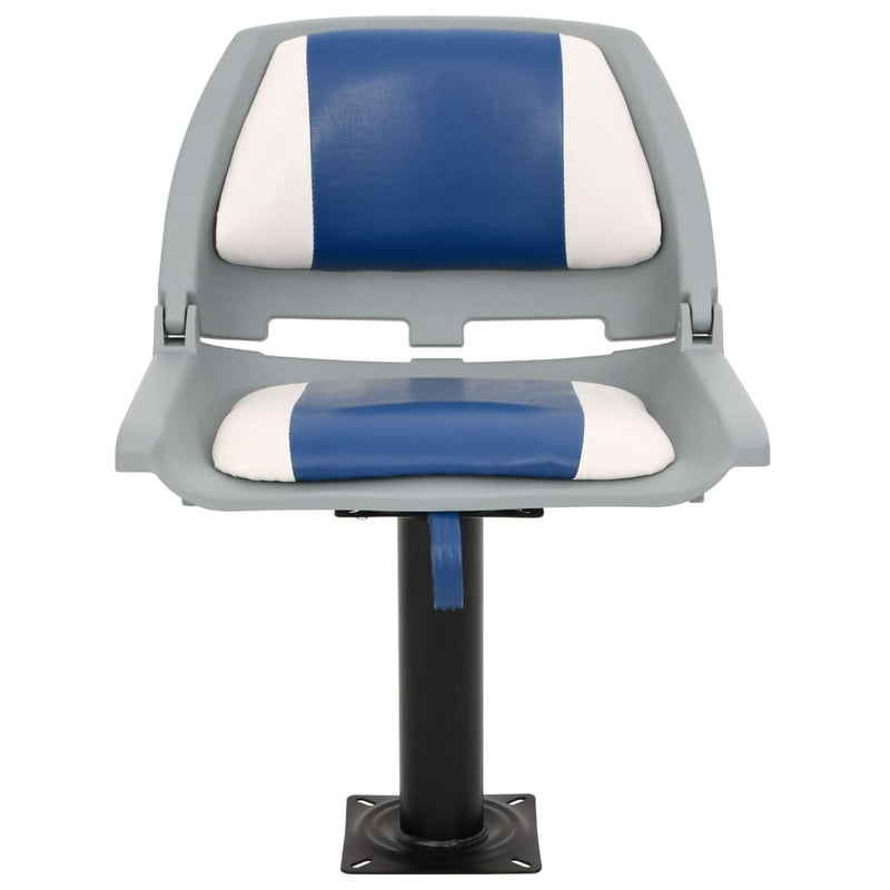 Afbeelding laden in galerijviewer, Vidaxl 2-delige bootstoelenset inklapbaar 48x51x41 cm blauw en wit

