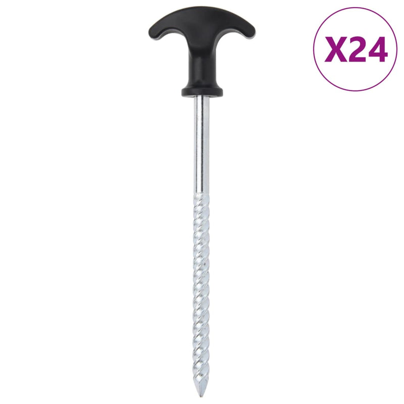Afbeelding laden in galerijviewer, Vidaxl tentharingen 24 st ø7 mm 17 cm gegalvaniseerd staal
