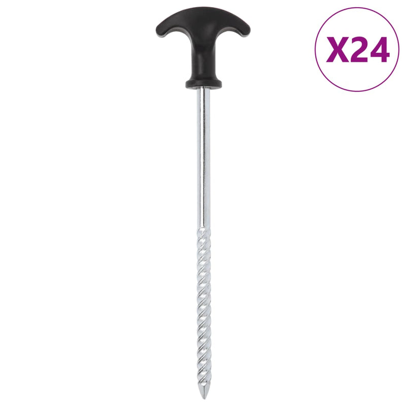 Afbeelding laden in galerijviewer, Vidaxl tentharingen 24 st ø7 mm 20 cm gegalvaniseerd staal
