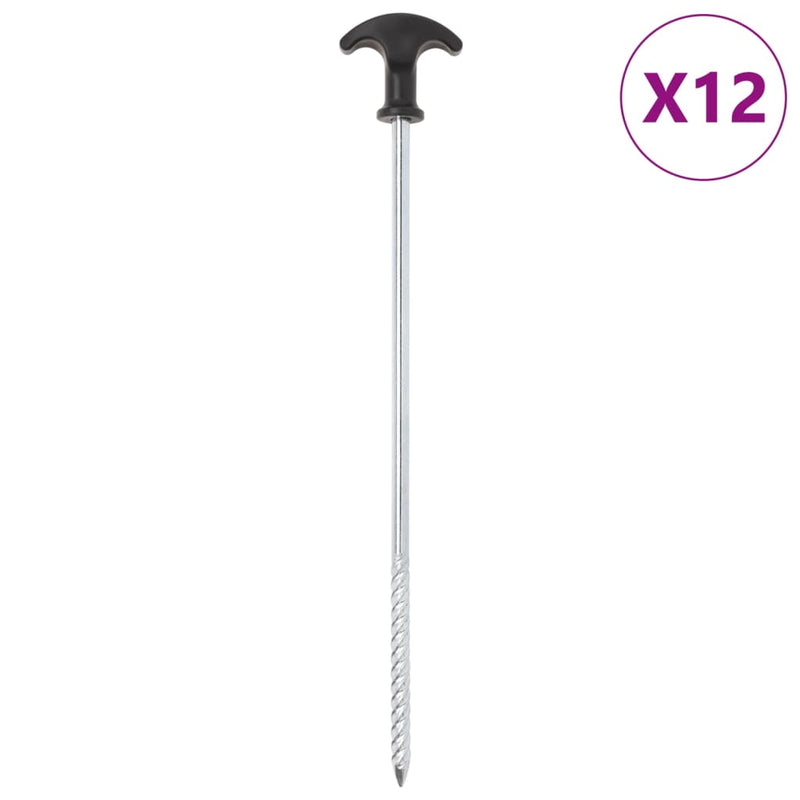 Afbeelding laden in galerijviewer, Vidaxl tentharingen 12 st ø7 mm 30 cm gegalvaniseerd staal
