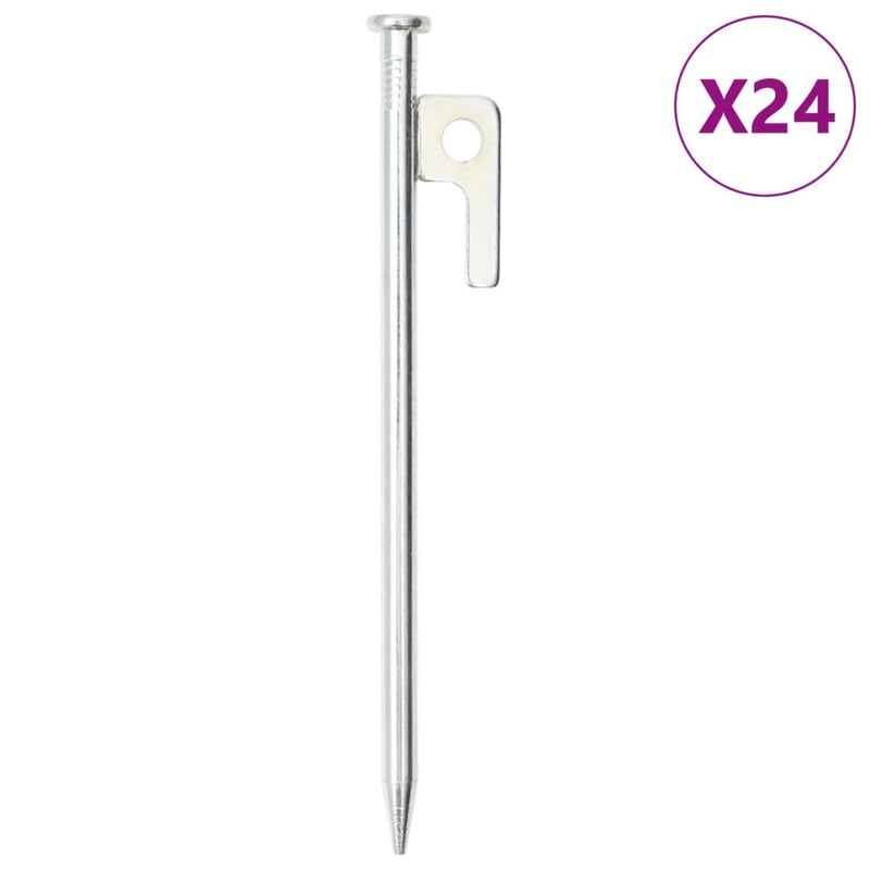 Afbeelding laden in galerijviewer, Vidaxl tentharingen 24 st 9 mm 20 cm gegalvaniseerd staal
