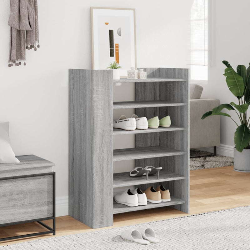Afbeelding laden in galerijviewer, Vidaxl schoenenkast 74,5x37,5x100 cm bewerkt hout grijs sonoma eiken
