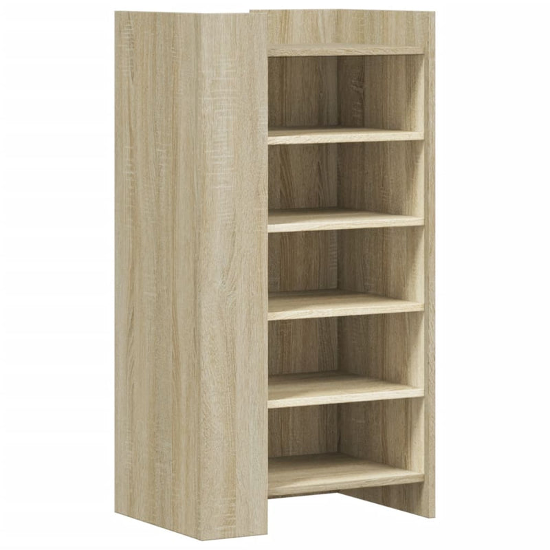 Afbeelding laden in galerijviewer, Vidaxl schoenenkast 52x37,5x100 cm bewerkt hout sonoma eikenkleurig
