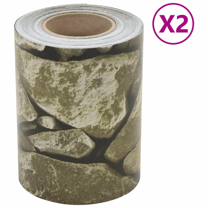 Afbeelding laden in galerijviewer, VidaXL Tuinscherm 2 st steenpatroon 35x0,19 m PVC grijs
