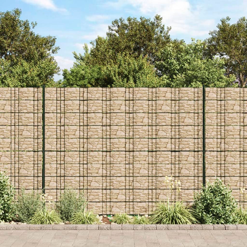 Afbeelding laden in galerijviewer, VidaXL Tuinscherm 4 st grof steenpatroon 35x0,19 m PVC grijs
