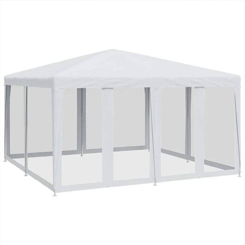 Afbeelding laden in galerijviewer, Vidaxl partytent met 8 mesh zijwanden 4x4 m hdpe wit

