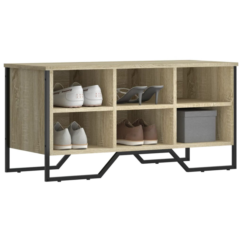 Afbeelding laden in galerijviewer, Vidaxl schoenenkast 90x38x45,5 cm bewerkt hout sonoma eikenkleurig
