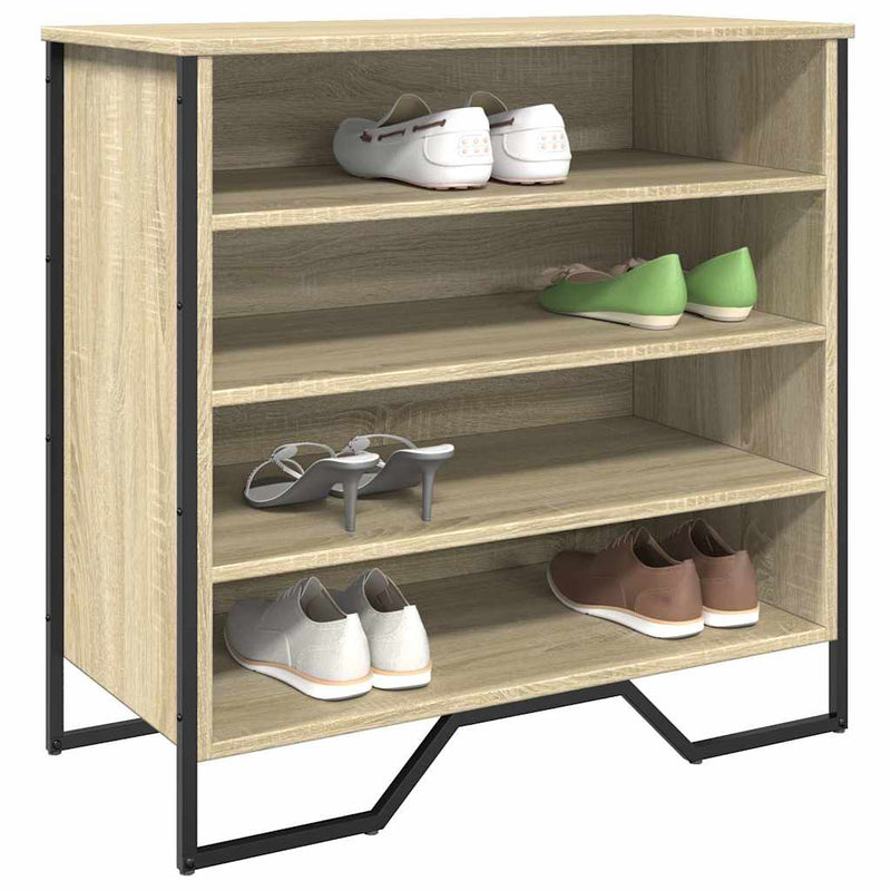 Afbeelding laden in galerijviewer, Vidaxl schoenenkast 80x38x78 cm bewerkt hout sonoma eikenkleurig
