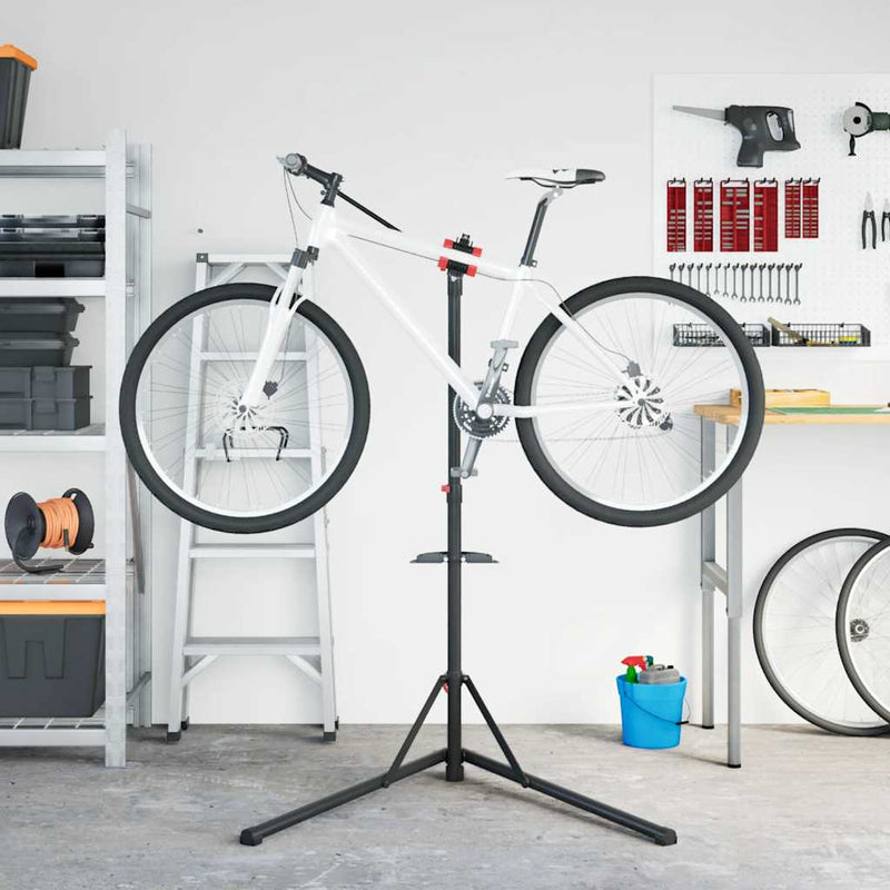 Afbeelding laden in galerijviewer, Vidaxl fietsreparatiestandaard inklapbaar 92-152 cm staal rood
