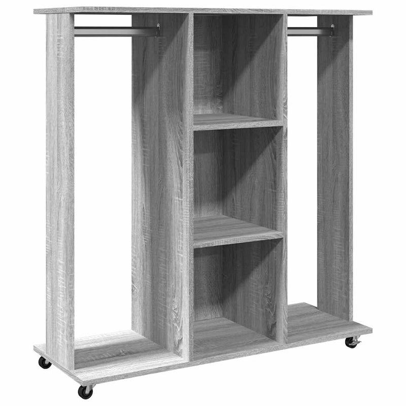 Afbeelding laden in galerijviewer, Vidaxl kledingkast met wielen 102x38x110 cm hout grijs sonoma eiken
