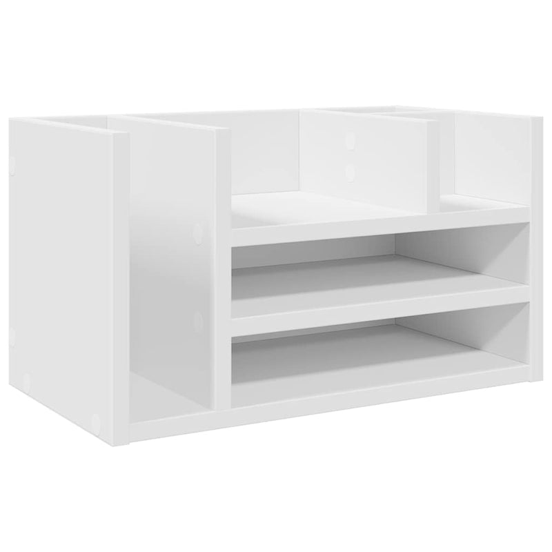Afbeelding laden in galerijviewer, Vidaxl bureau organiser 44,5x24x25 cm bewerkt hout wit

