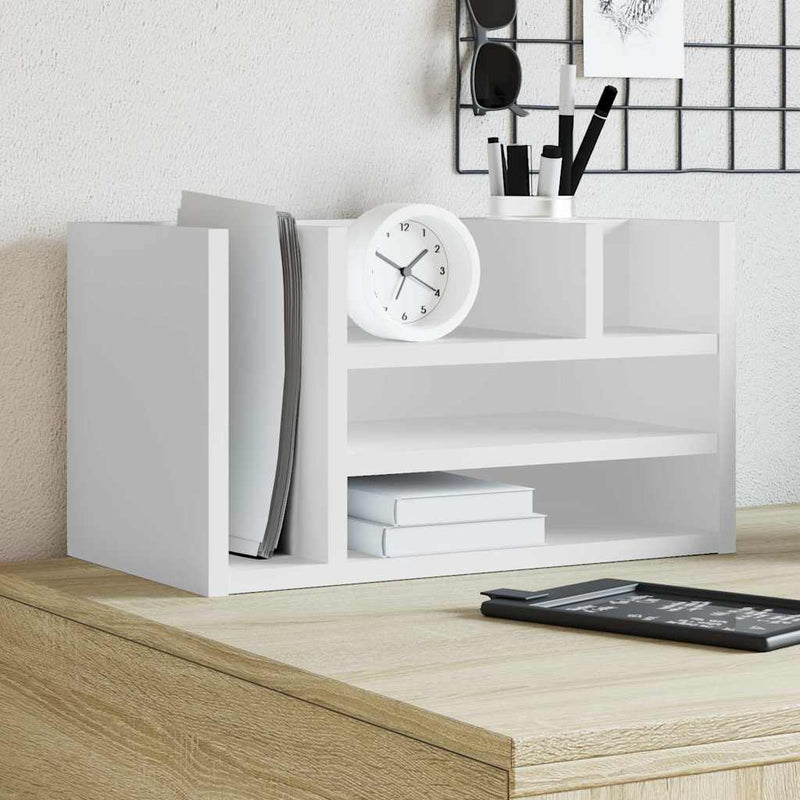 Afbeelding laden in galerijviewer, Vidaxl bureau organiser 44,5x24x25 cm bewerkt hout wit

