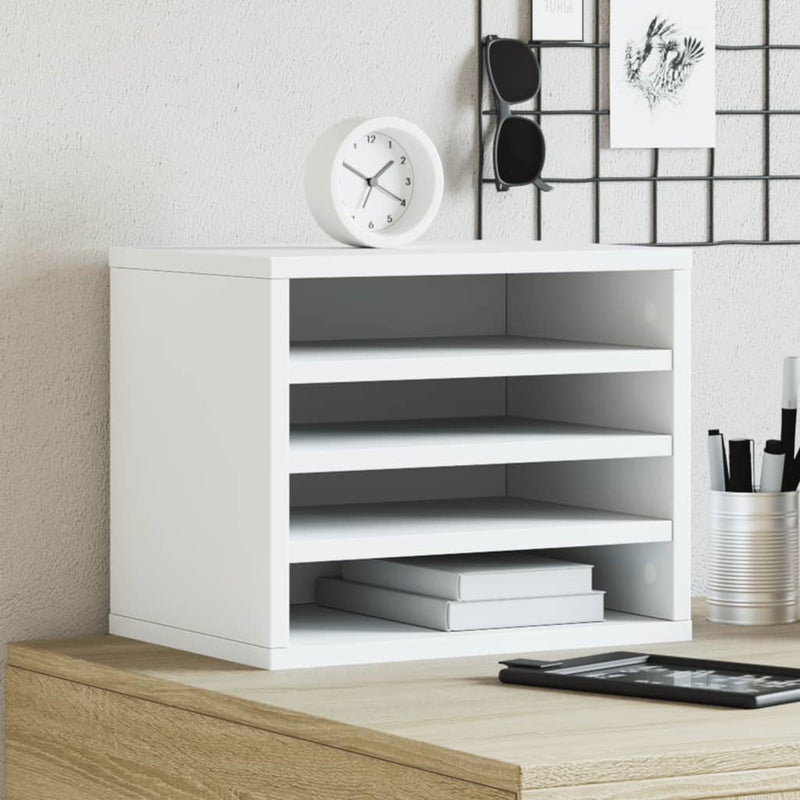 Afbeelding laden in galerijviewer, Vidaxl bureau organiser 36x26x29,5 cm bewerkt hout wit
