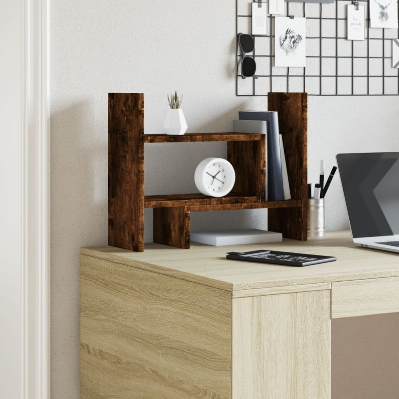 Afbeelding laden in galerijviewer, Vidaxl bureau organiser 38,5x17x39 cm bewerkt hout gerookt eikenkleur
