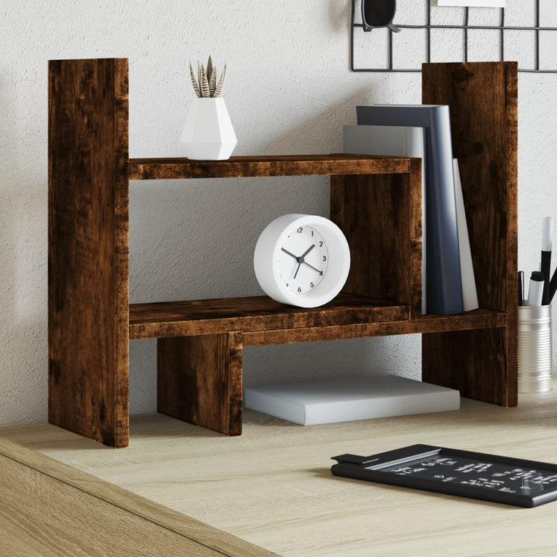 Afbeelding laden in galerijviewer, Vidaxl bureau organiser 38,5x17x39 cm bewerkt hout gerookt eikenkleur
