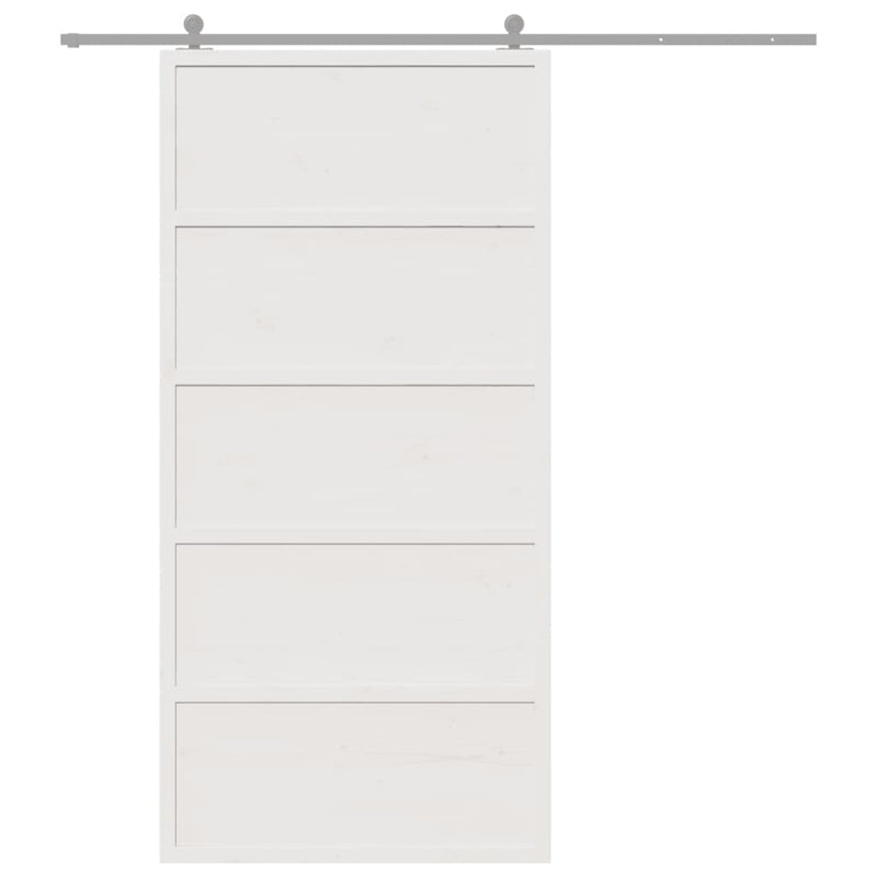 Afbeelding laden in galerijviewer, Vidaxl schuifdeur 100x208 cm massief grenenhout wit
