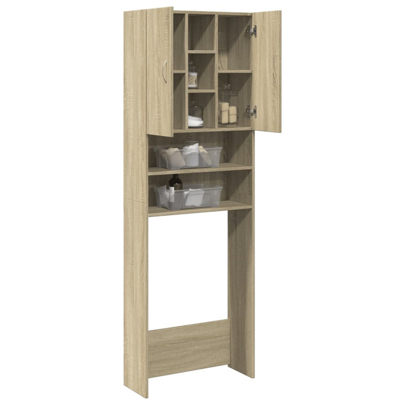 Afbeelding laden in galerijviewer, VidaXL Wasmachinekast 64x25,5x190 cm sonoma eikenkleurig
