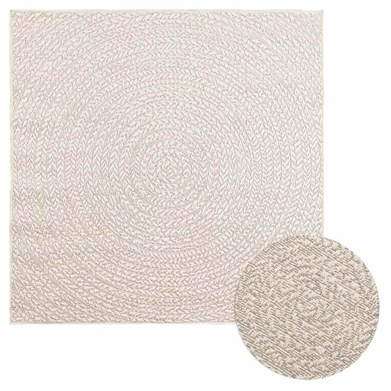 Afbeelding laden in galerijviewer, Vidaxl vloerkleed zizur room binnen en buiten 120x120 cm jute look
