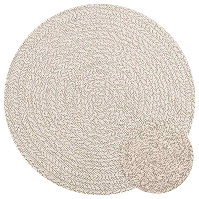 Afbeelding laden in galerijviewer, Vidaxl vloerkleed zizur crème binnen en buiten ø 90 cm jute look
