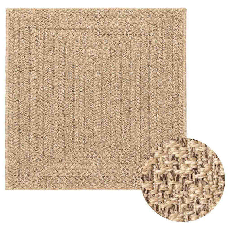Afbeelding laden in galerijviewer, Vidaxl vloerkleed zizur beige binnen en buiten 240x240 cm jute look

