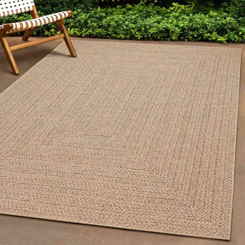 Afbeelding laden in galerijviewer, Vidaxl vloerkleed zizur beige binnen en buiten 240x240 cm jute look
