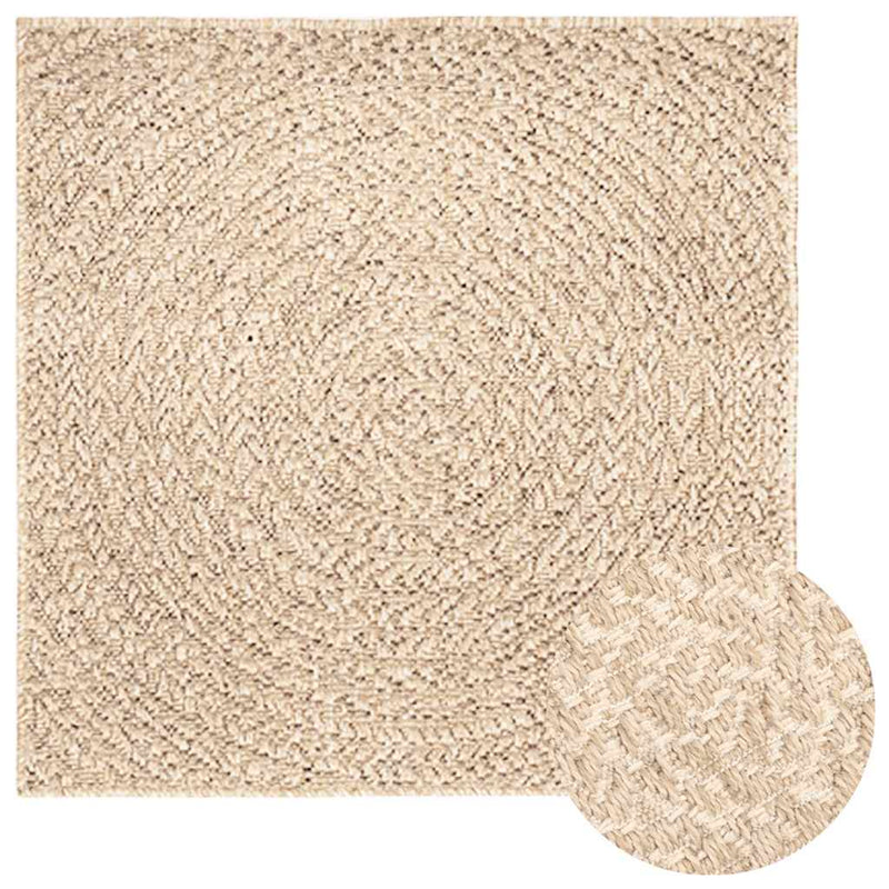 Afbeelding laden in galerijviewer, Vidaxl vloerkleed zizur beige binnen en buiten 200x200 cm jute look
