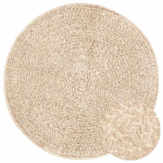 Vidaxl vloerkleed zizur beige binnen en buiten ø 90 cm jute look