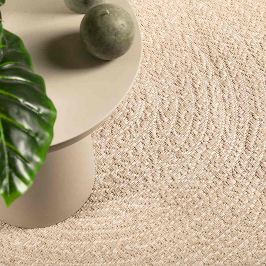 Vidaxl vloerkleed zizur beige binnen en buiten ø 160 cm jute look