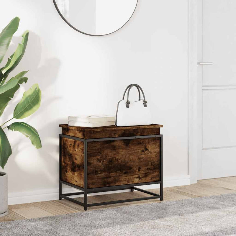 Afbeelding laden in galerijviewer, Vidaxl opbergbox met deksel 60x40x51,5 cm bewerkt hout gerookt eiken

