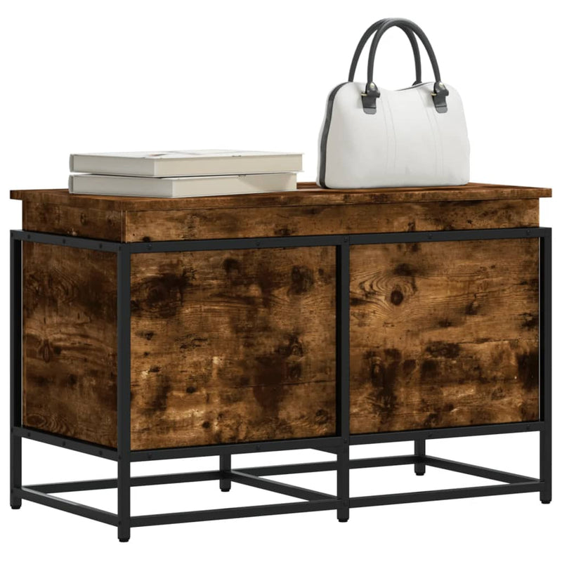 Afbeelding laden in galerijviewer, Vidaxl opbergbox met deksel 80x40x51,5 cm bewerkt hout gerookt eiken
