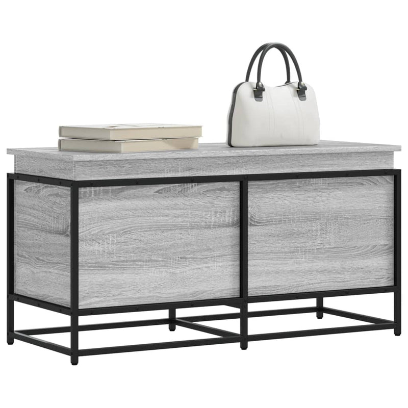 Afbeelding laden in galerijviewer, Vidaxl opbergbox met deksel 100x40x51,5 cm bewerkt hout grijs sonoma
