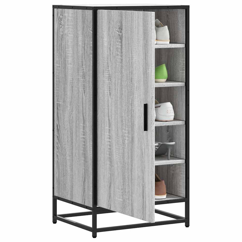 Afbeelding laden in galerijviewer, Vidaxl schoenenrek 48x38x97,5 cm bewerkt hout grijs sonoma eikenkleur
