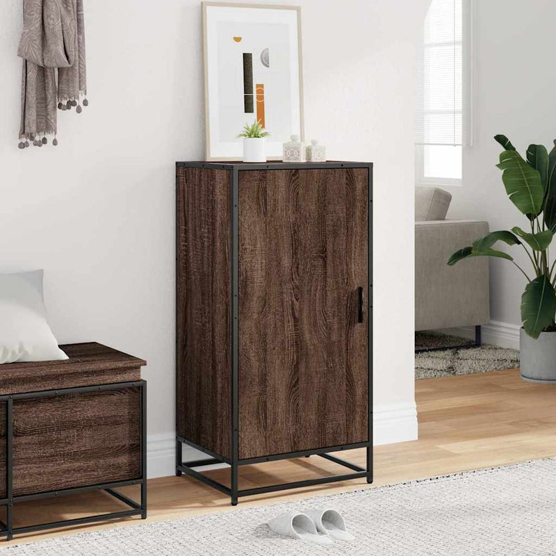 Afbeelding laden in galerijviewer, Vidaxl schoenenrek 48x38x97,5 cm bewerkt hout bruin eikenkleurig
