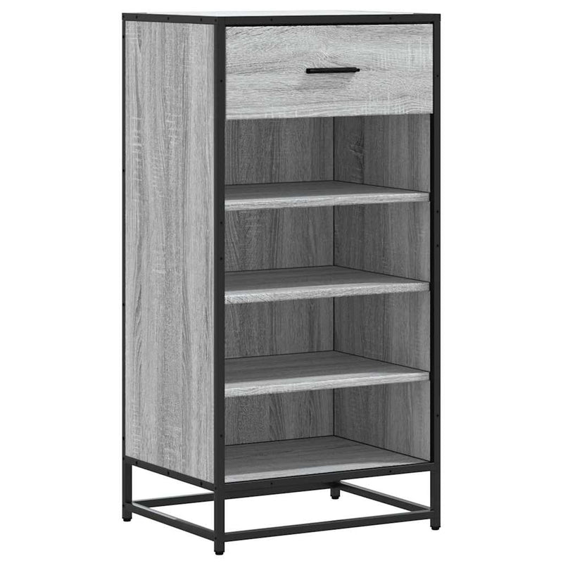 Afbeelding laden in galerijviewer, Vidaxl schoenenrek 48x38x97,5 cm bewerkt hout grijs sonoma eikenkleur
