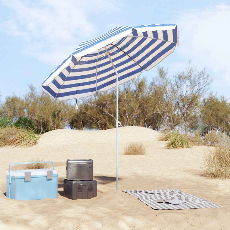Afbeelding laden in galerijviewer, Vidaxl tuinparasol 170t polyester blauw en wit
