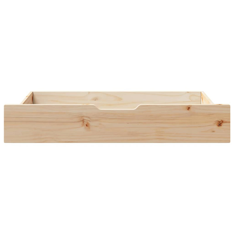 Afbeelding laden in galerijviewer, Vidaxl bedlades 2 st met wieltjes 90x55x17 cm massief grenenhout
