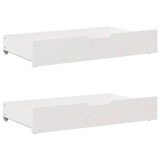 Vidaxl bedlades 2 st 90x55x17 cm massief grenenhout wit