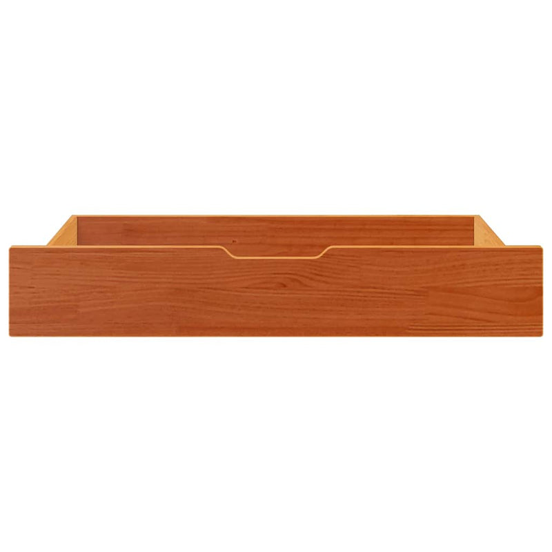 Afbeelding laden in galerijviewer, Vidaxl bedlades 2 st 90x55x17 massief grenenhout wasbruin
