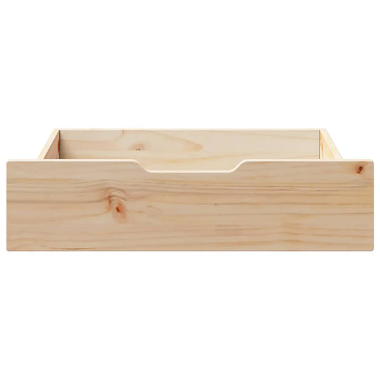 Vidaxl bedlades 2 st met wieltjes 75x55x17 cm massief grenenhout