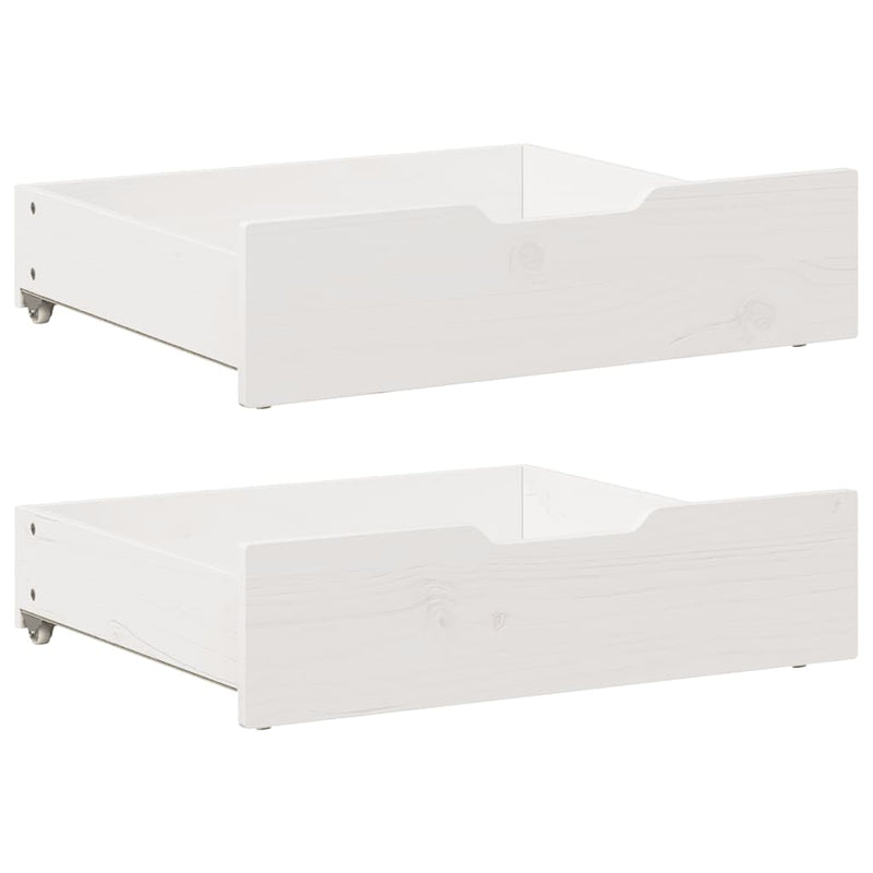 Afbeelding laden in galerijviewer, Vidaxl bedlades 2 st 75x55x17 cm massief grenenhout wit
