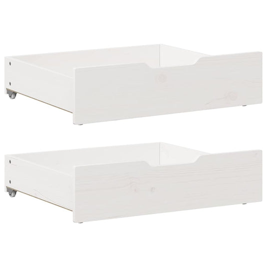 Vidaxl bedlades 2 st 65x55x17 cm massief grenenhout wit