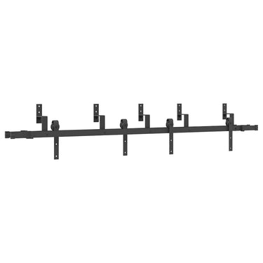 Vidaxl doos met onderdelen voor schuifdeur 213,5 cm staal zwart