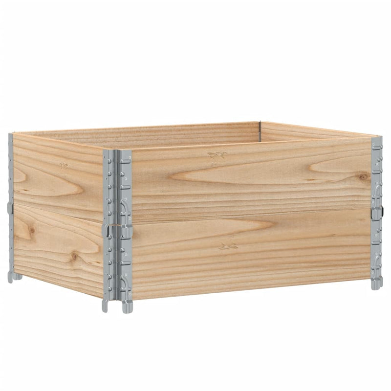 Afbeelding laden in galerijviewer, Vidaxl palletopzetranden 2 st 80x60 cm massief grenenhout

