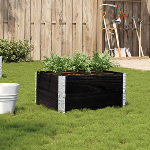Vidaxl plantenbak 80x60 cm massief grenenhout zwart