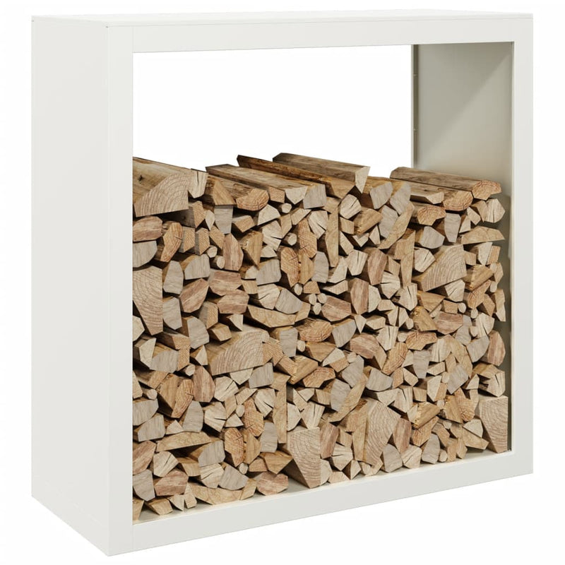 Afbeelding laden in galerijviewer, Vidaxl haardhoutrek 100x40x100 cm staal wit
