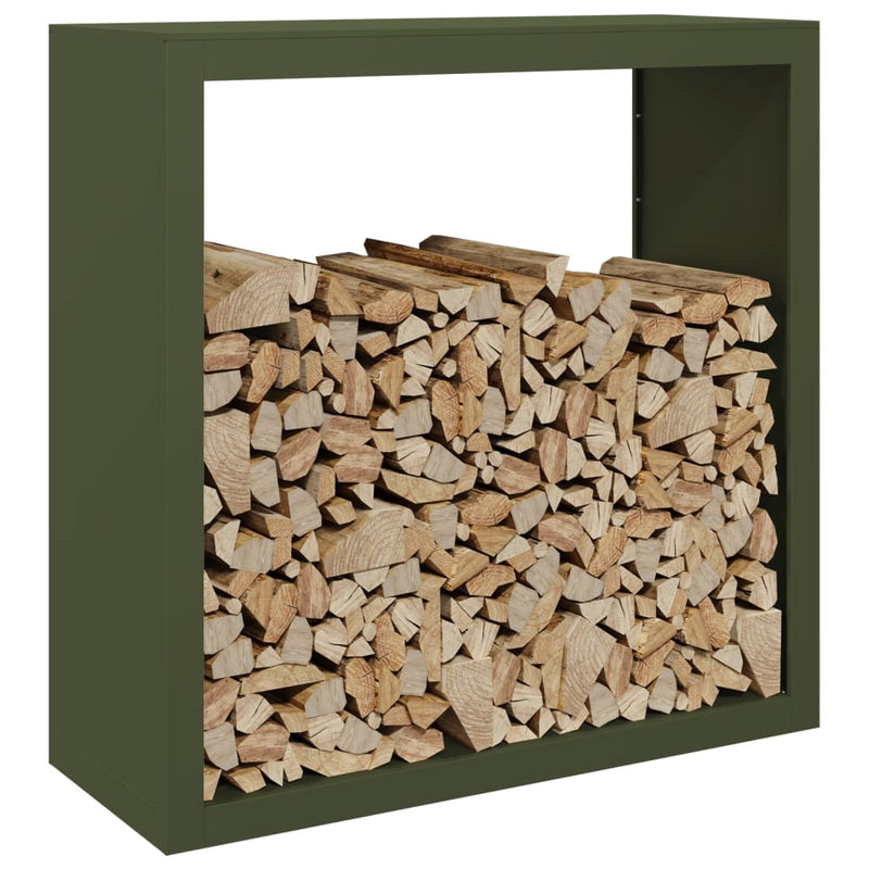 Afbeelding laden in galerijviewer, Vidaxl haardhoutrek 100x40x100 cm staal groen

